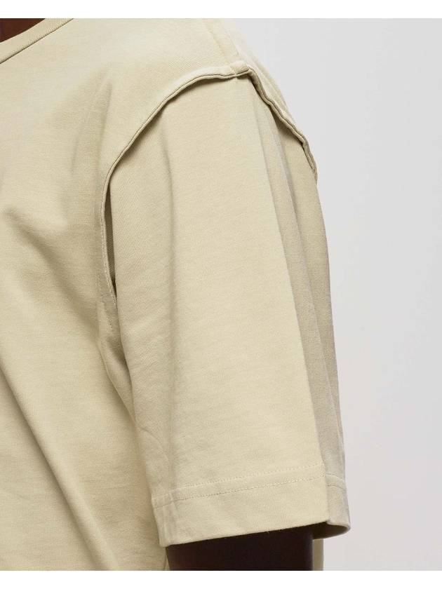 Inside Out Logo Short Sleeve T-Shirt Beige - HELMUT LANG - BALAAN 4