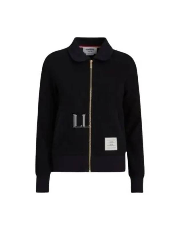 Women's Seersucker Loopback 4-Bar Zip-Up Jacket Navy - THOM BROWNE - BALAAN 2