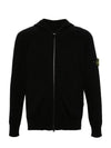 Wappen Padded Zipper Hooded Cotton Cardigan Black - STONE ISLAND - BALAAN 2