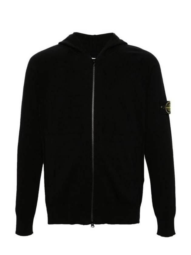 Wappen Padded Zipper Hooded Cotton Cardigan Black - STONE ISLAND - BALAAN 2