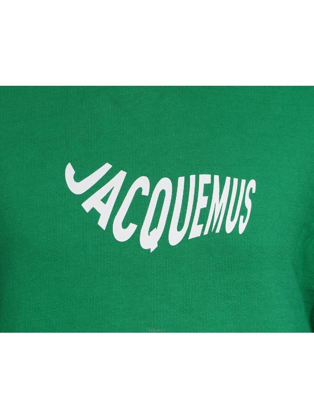 Jacquemus Le Sweatshirt Beige Wave Logo Hood Green 74490 - JACQUEMUS - BALAAN 5