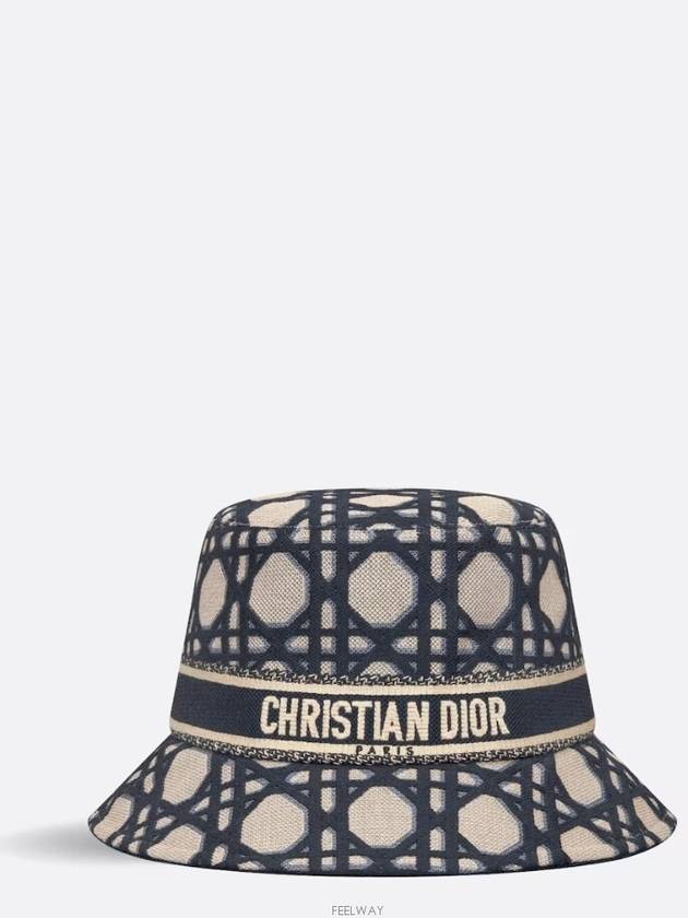 D-Bobby Macrocannage Small Brim Bucket Hat Blue Beige - DIOR - BALAAN 3