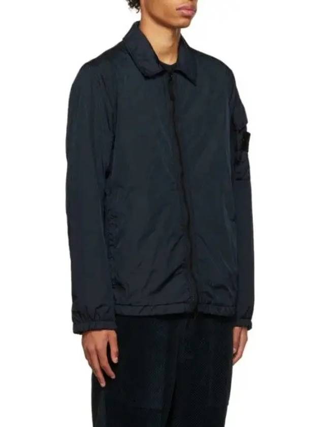 Crinkle Reps Nylon Garment Dyed Overshirt Zip Up Jacket Navy - STONE ISLAND - BALAAN 3