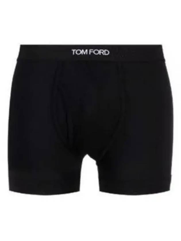 Men's Black Band Cotton Boxer Briefs Black 2 Pack - TOM FORD - BALAAN 2