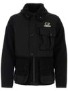 Duffel Mixed Goggle Hooded Jacket Black - CP COMPANY - BALAAN 1