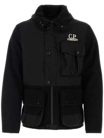 Duffel Mixed Goggle Hooded Jacket Black - CP COMPANY - BALAAN 1