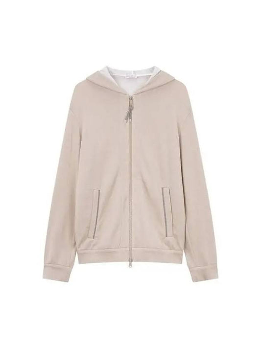 Shimaeul 8th Anniversary 10 ePoint 9 8 Women s Monili Line Silk Cotton Hood Zip up Beige 271140 - BRUNELLO CUCINELLI - BALAAN 1