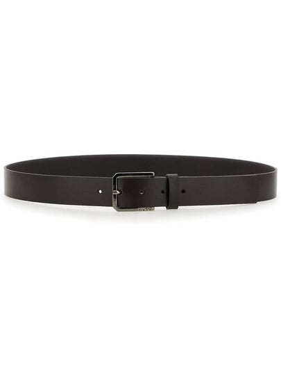 Metal Buckle Leather Belt Black - HUGO BOSS - BALAAN 2