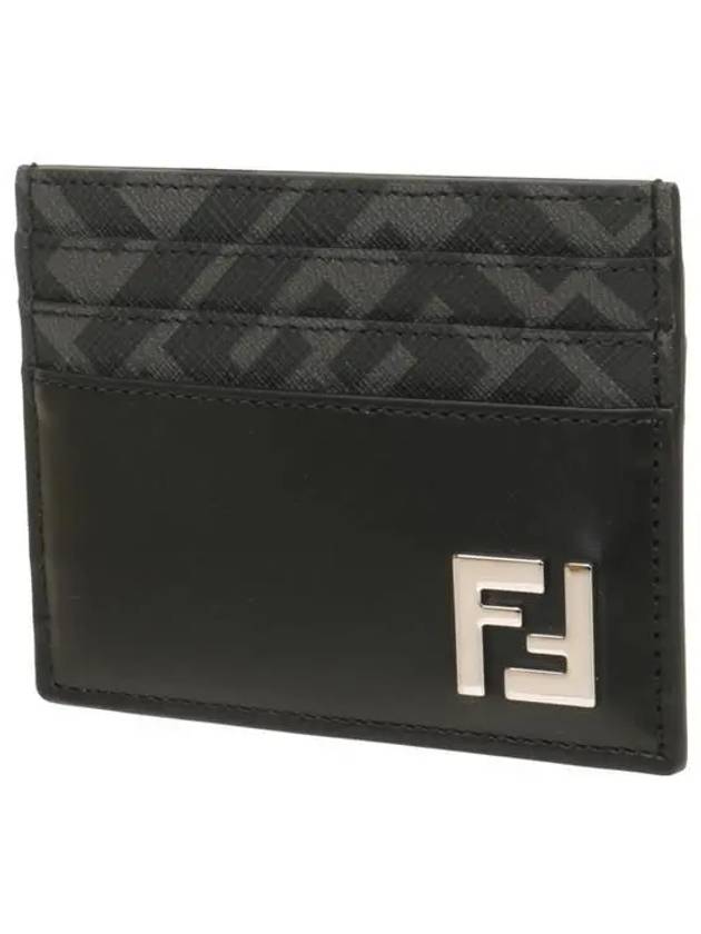 FF Square Leather Card Wallet Black - FENDI - BALAAN 3