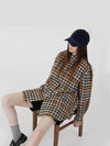 middle length shirt coat orange check - VOYONN - BALAAN 8