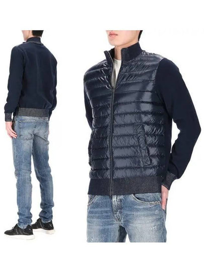 Knit Padded Zip-Up Jacket Navy - HERNO - BALAAN 2