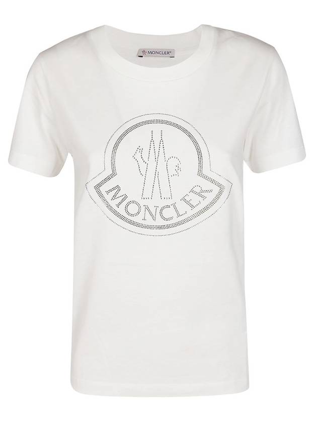 Beads Logo Round Short Sleeve T-Shirt White - MONCLER - BALAAN 1