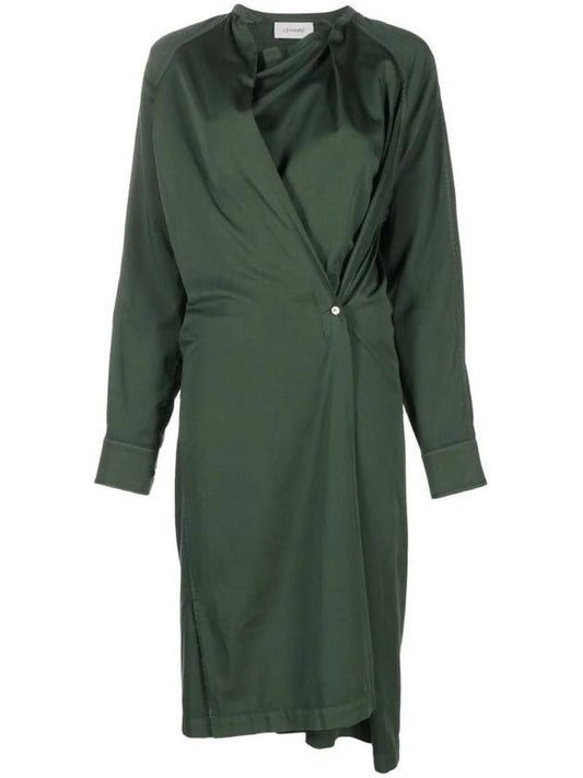 Asymmetric Midi Dress Green - LEMAIRE - BALAAN 1