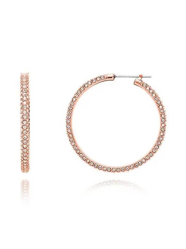 Dextera Crystal Large Hoop Earrings Rose Gold - SWAROVSKI - BALAAN 3