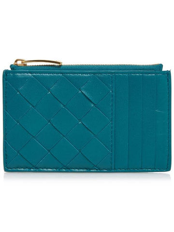 Intrecciato Card Wallet Blue - BOTTEGA VENETA - BALAAN 1