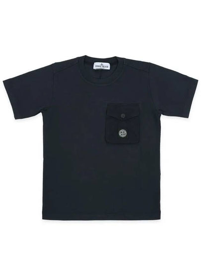 Stone Kids Waffen Patch Pocket Short Sleeve Navy 781620247 V0020 10 12A - STONE ISLAND - BALAAN 2