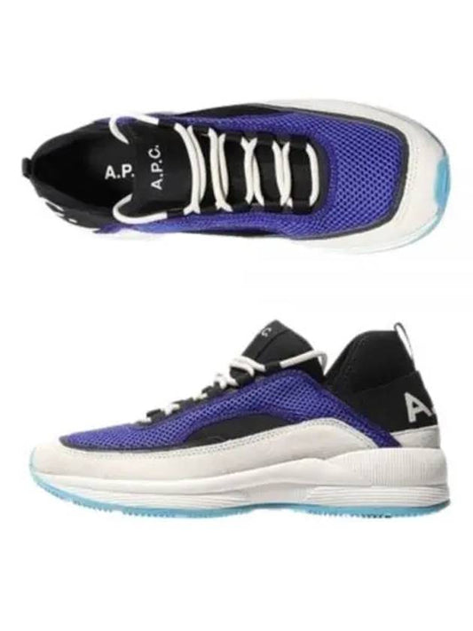 Run Around Logo Low Top Sneakers Black Blue - A.P.C. - BALAAN 2