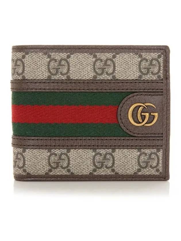 Ophidia GG Half Wallet Beige Ebony - GUCCI - BALAAN 3