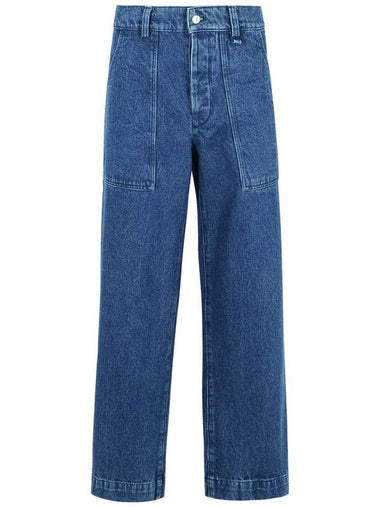 Maison Kitsuné 'Workwear' Blue Denim Jeans - MAISON KITSUNE - BALAAN 1