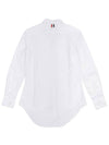 Button Down Cotton Oxford Long Sleeve Shirt White - THOM BROWNE - BALAAN 3