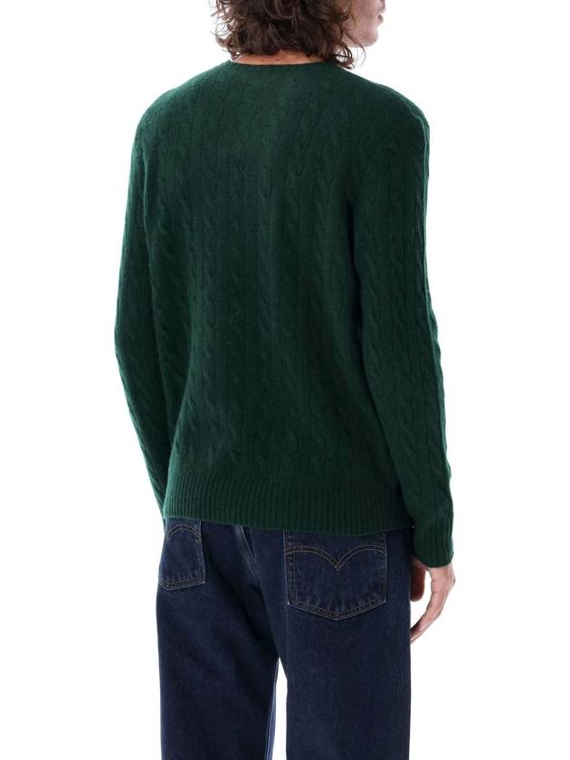 Embroidered Logo Cable Knit Top Green - POLO RALPH LAUREN - BALAAN 3