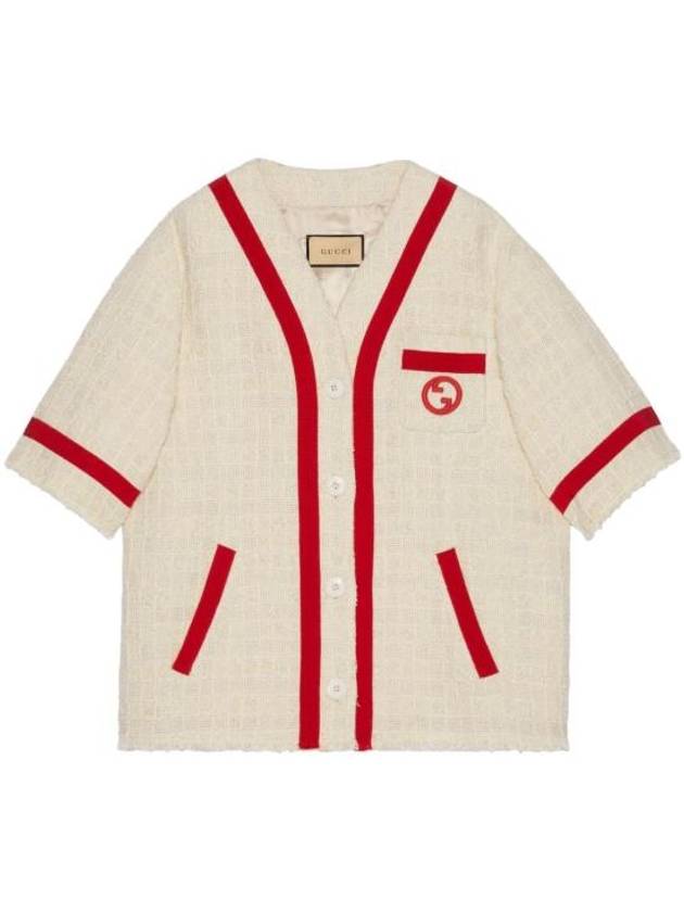 Embroidered Cotton Jacket Ivory Red - GUCCI - BALAAN 2