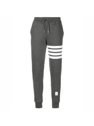 Women's Engineer 4 Bar Cotton Loopback Knit Track Pants Dark Grey - THOM BROWNE - BALAAN 1