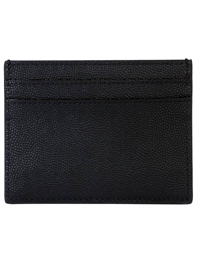 Embossed Leather Card Wallet Black - SAINT LAURENT - BALAAN 5