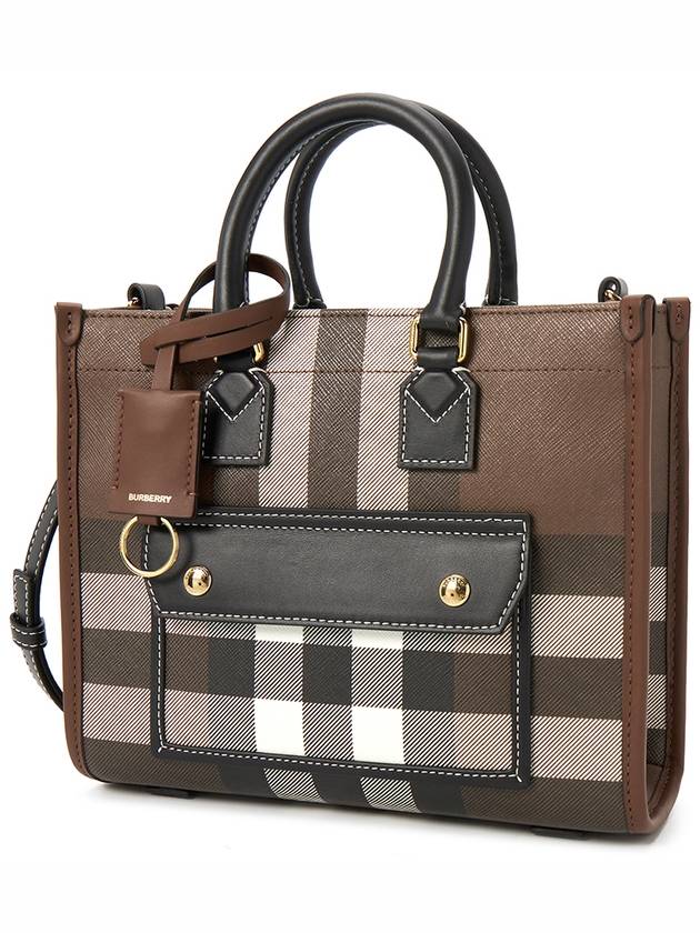 Tartan Check Freya Mini Tote Bag Brown - BURBERRY - BALAAN 3