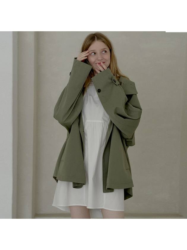 Oversize Half Trench Coat KHAKI - AVANT-G - BALAAN 6