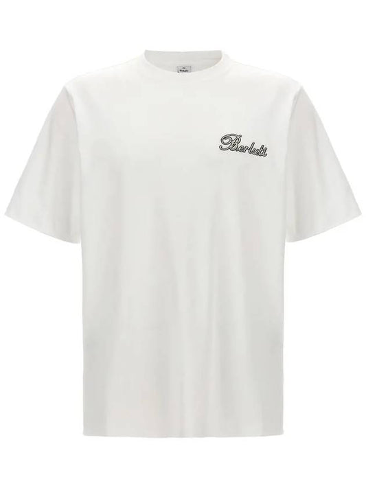 R26JRS124001000 Logo White Short Sleeve TShirt - BERLUTI - BALAAN 1