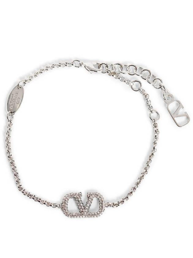 V Logo Chain Bracelet Silver - VALENTINO - BALAAN 2