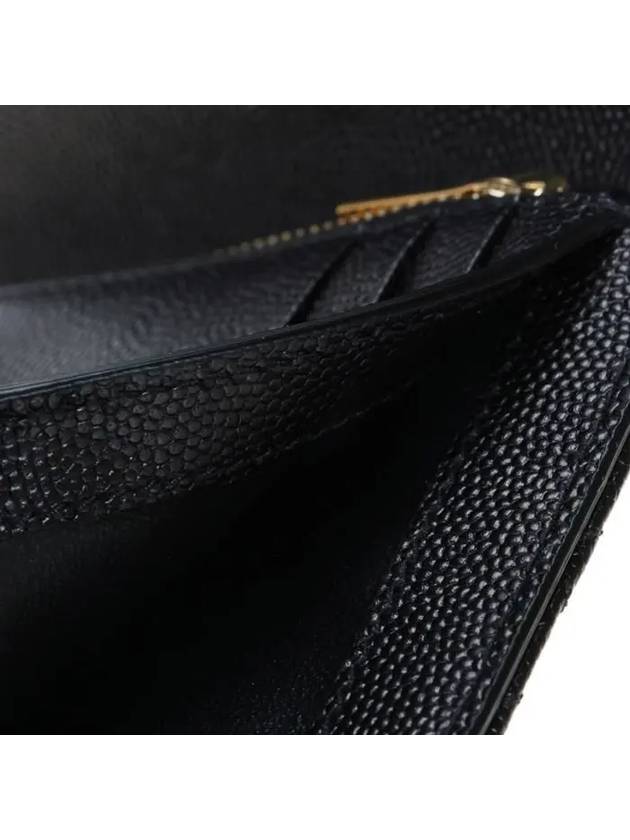 Monogram Envelope Compact Tri-Fold Matelasse Halfwallet Black - SAINT LAURENT - BALAAN 11