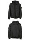 Garment Dyed Crinkle Reps Nylon Down Hooded Jacket Black - STONE ISLAND - BALAAN 5