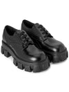 Monolith Lace-Up Loafers Black - PRADA - BALAAN.