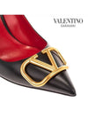 V Logo Signature Smooth Leather Pumps Heels Black - VALENTINO - BALAAN 9