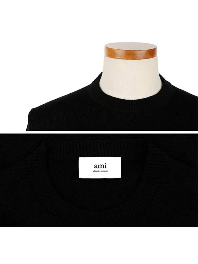 de Coeur Embroidery Crewneck Knit Top Black - AMI - BALAAN 7