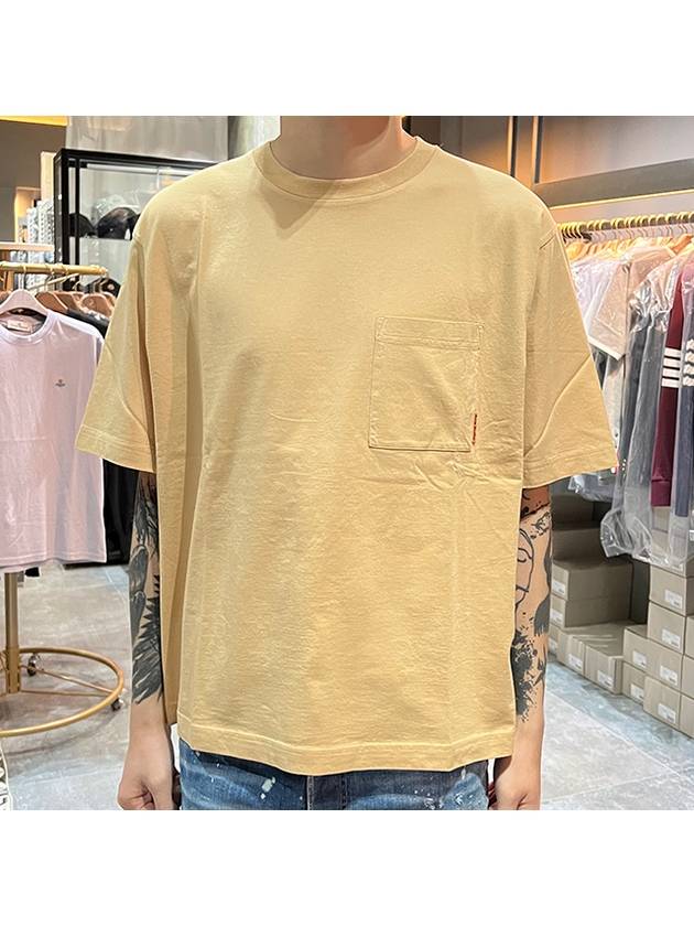 Pink Label Crew Neck Short Sleeve T-Shirt Light Camel - ACNE STUDIOS - BALAAN 3