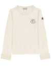 Moncler Junior 12 14 Logo Cotton Sweater Ivory - MONCLER - BALAAN 1