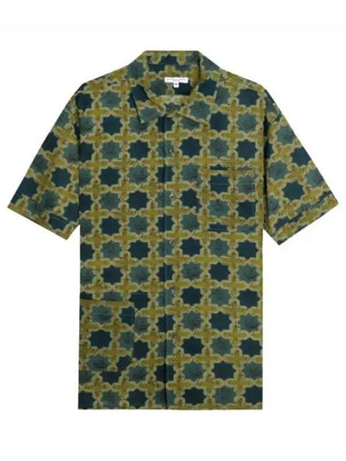 Camp Shirt Olive Cotton Cross Batik - ENGINEERED GARMENTS - BALAAN 1