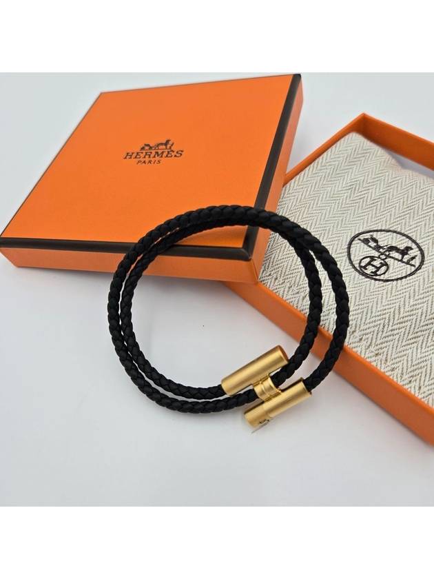 Tunis Tresse Gold Bracelet Noir - HERMES - BALAAN 2