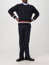 Wool Mohair Long Sleeve Knit Top Navy - THOM BROWNE - BALAAN 4