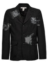 Painting Effect Single Blazer Jacket Black - COMME DES GARCONS - BALAAN 1