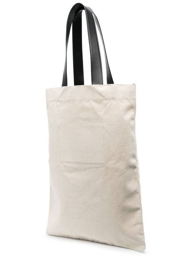 Logo Shopping Cotton Tote Bag Natural - JIL SANDER - BALAAN 3