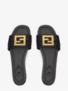 F Fold Leather Sandals Black - FENDI - BALAAN 5