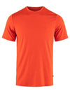 Men's Abisko Wool Short Sleeves T Shirt Flame Orange - FJALL RAVEN - BALAAN 2