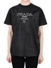 Logo Jersey Crew Neck Short Sleeve T-shirt Black - PRADA - BALAAN 2