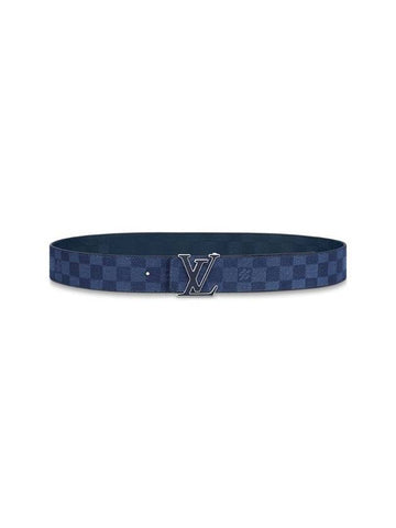 LV Initial 40mm Reversible Leather Belt Blue - LOUIS VUITTON - BALAAN 1