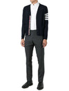 Men's Sustainable Classic Diagonal Wool Cardigan Navy - THOM BROWNE - BALAAN 6