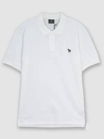 Regular Fit Zebra Logo Short Sleeve Polo Shirt White - PAUL SMITH - BALAAN 2